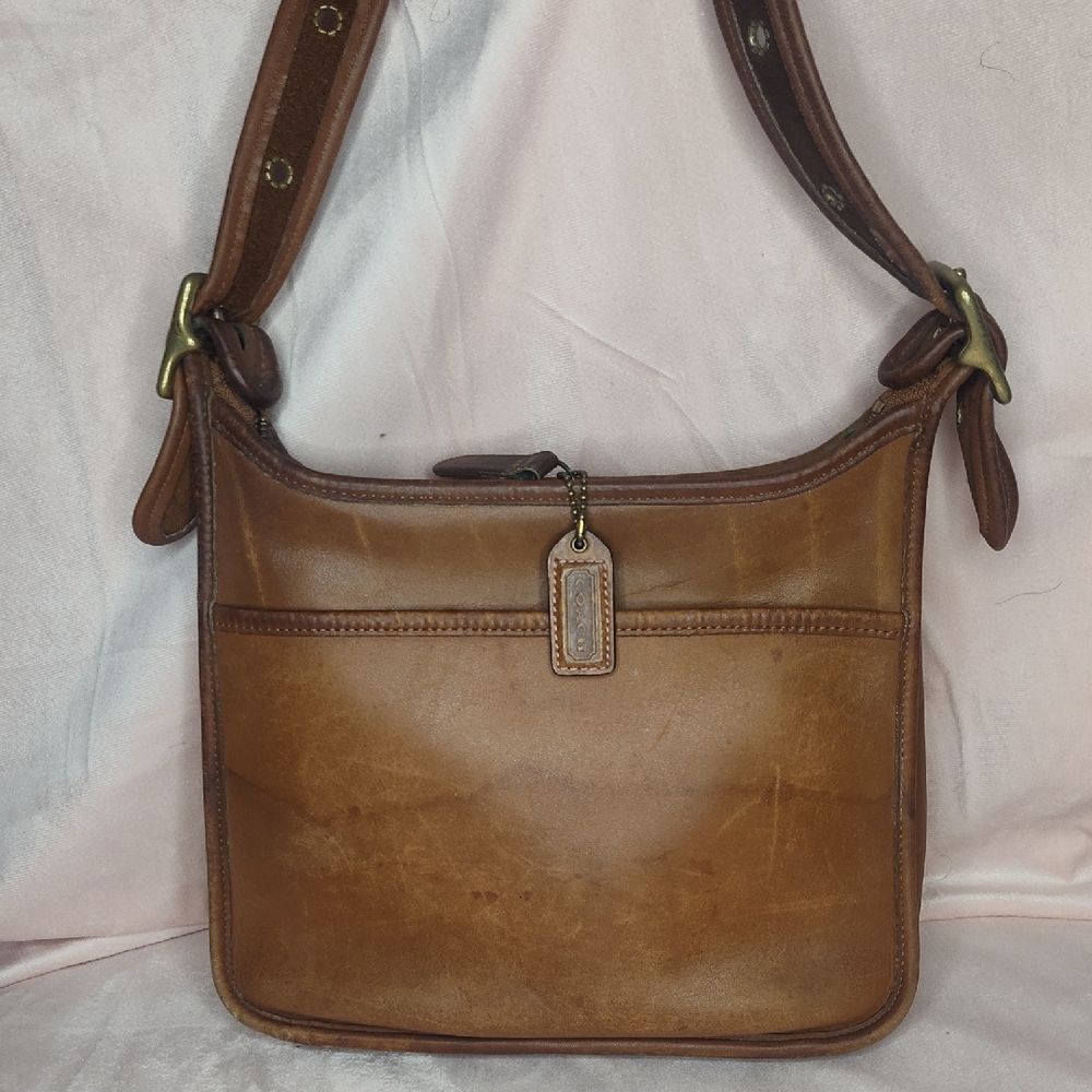 Coach Brown Leather Embossed Bag
